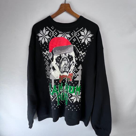 Hans Other - BAG HUM PUG Sweater Size XLarge Christmas Black Long Sleeve